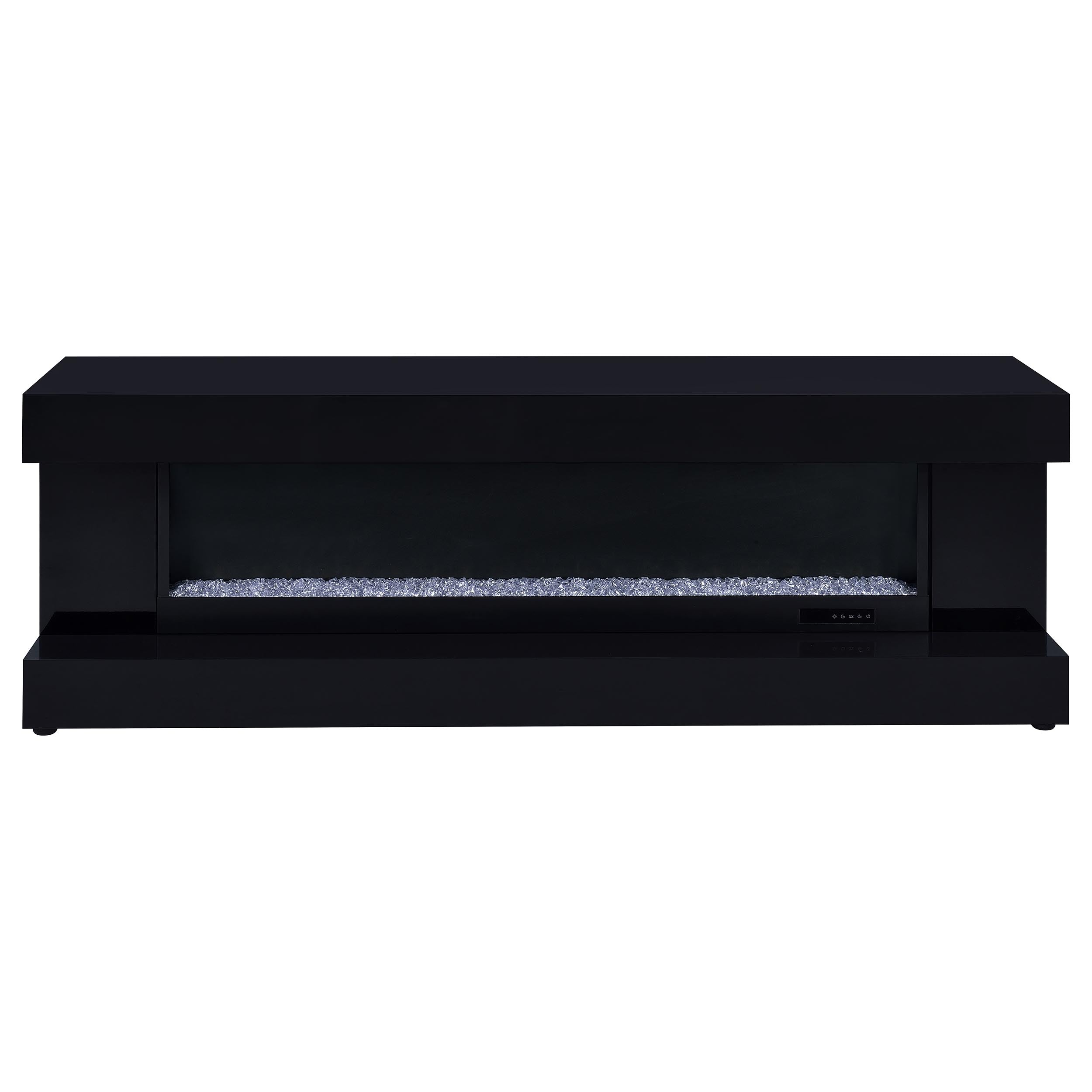 Mallory Tv Stand Fireplace Console Bluetooth Speaker Black High Gloss