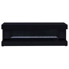Mallory Tv Stand Fireplace Console Bluetooth Speaker Black High Gloss