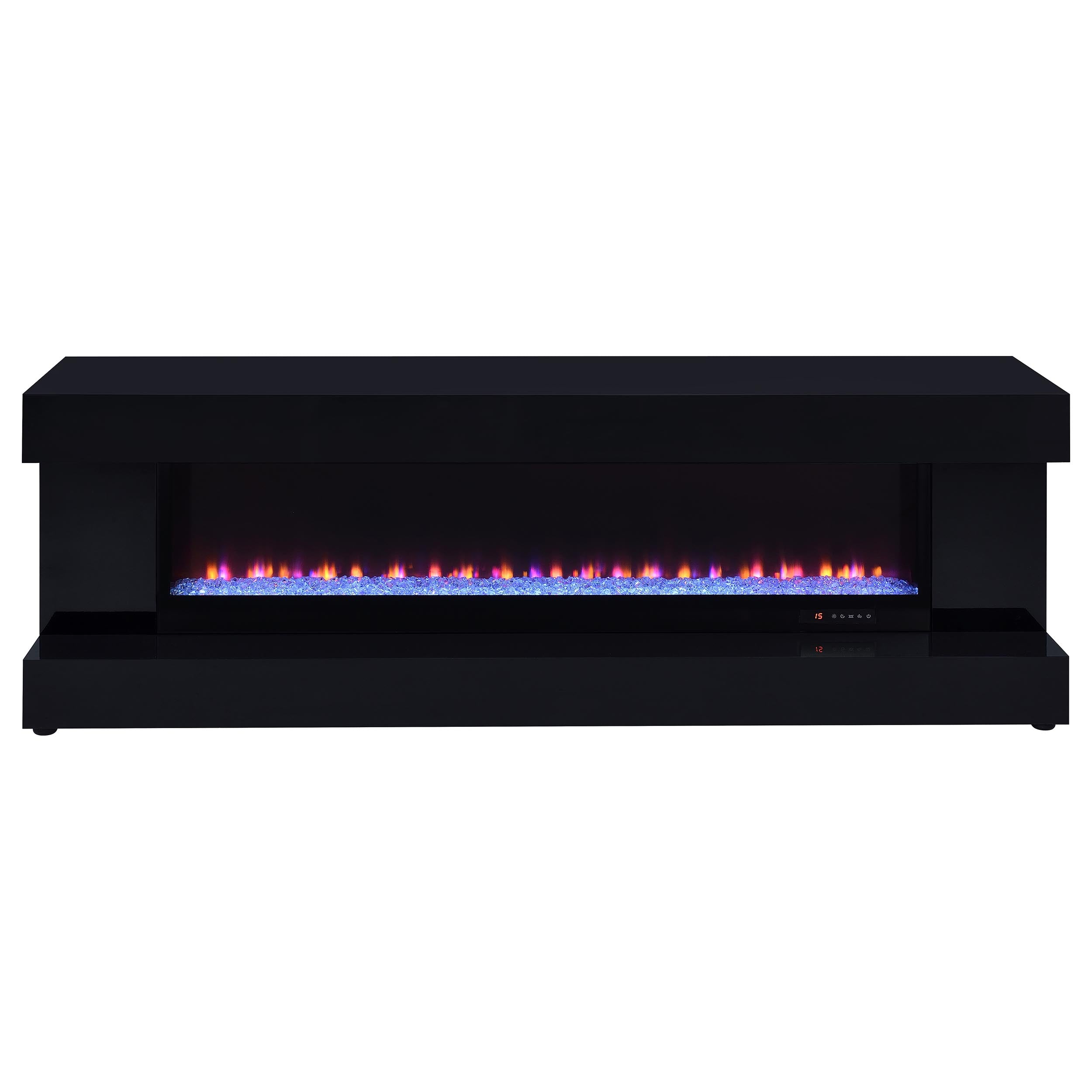 Mallory Tv Stand Fireplace Console Bluetooth Speaker Black High Gloss