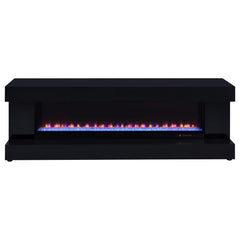 Mallory Tv Stand Fireplace Console Bluetooth Speaker Black High Gloss