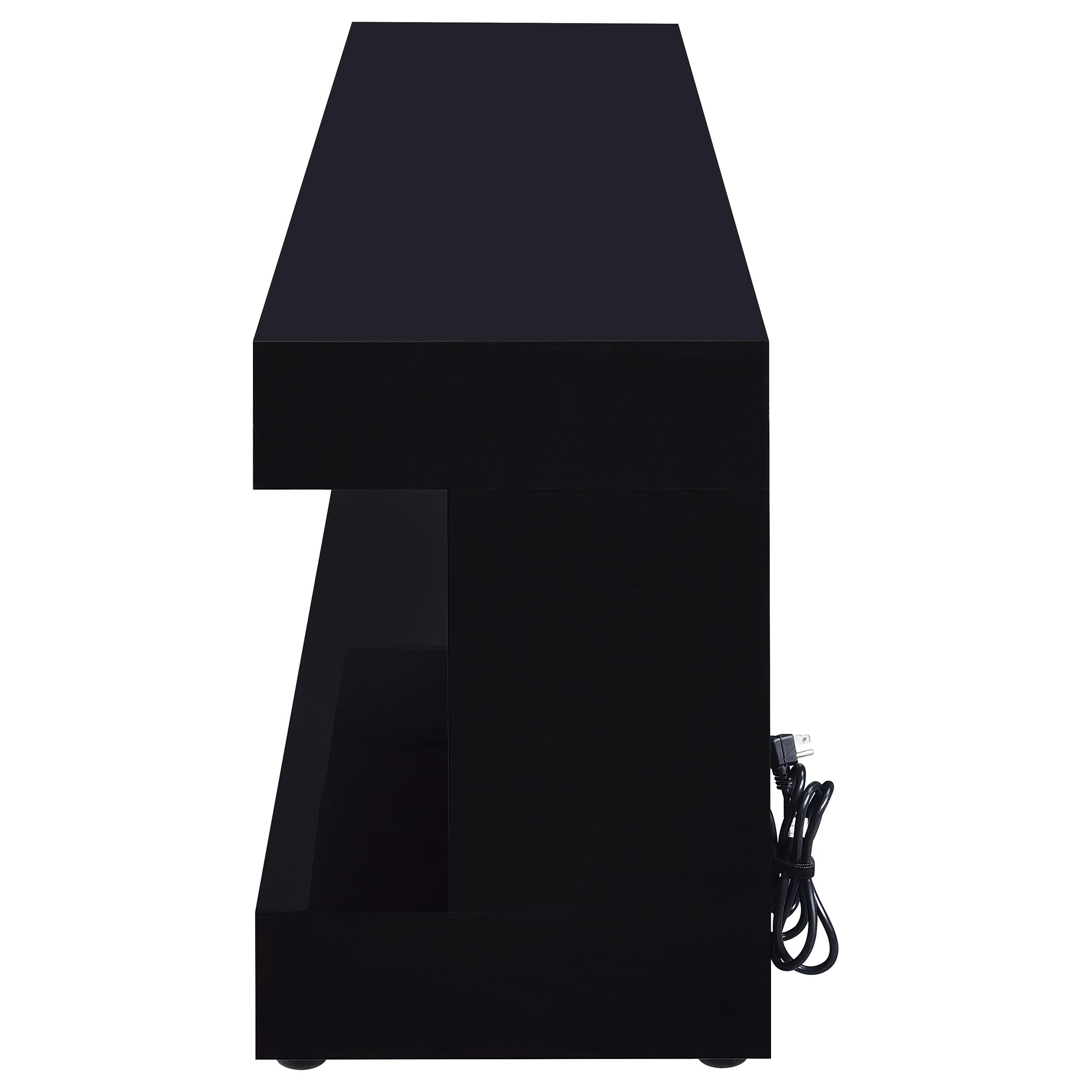 Mallory Tv Stand Fireplace Console Bluetooth Speaker Black High Gloss