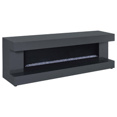 Mallory Tv Stand Fireplace Console Bluetooth Speaker Grey High Gloss