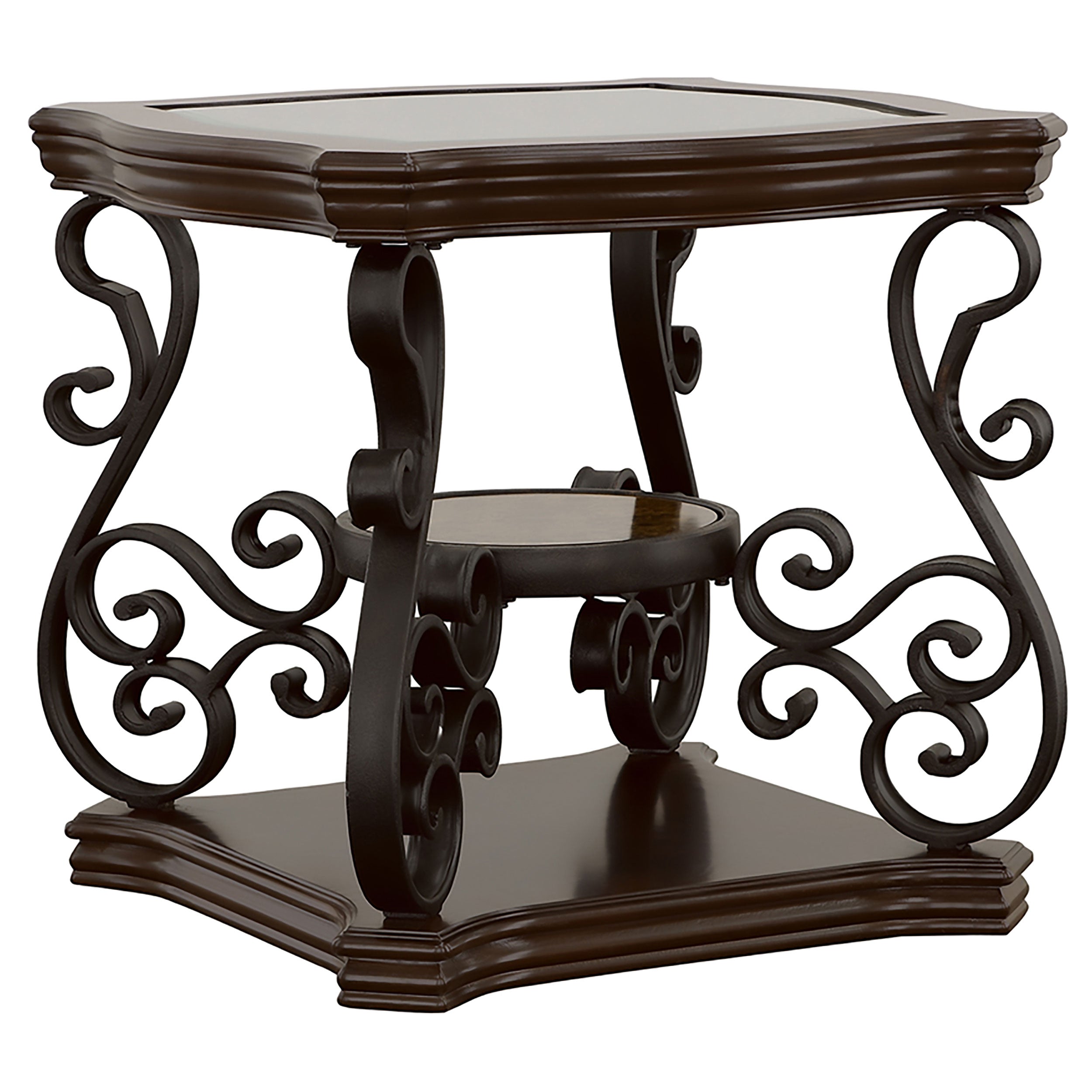 Laney 3-piece Glass Top Coffee And End Table Set Dark Merlot