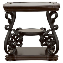 Laney 3-piece Glass Top Coffee And End Table Set Dark Merlot