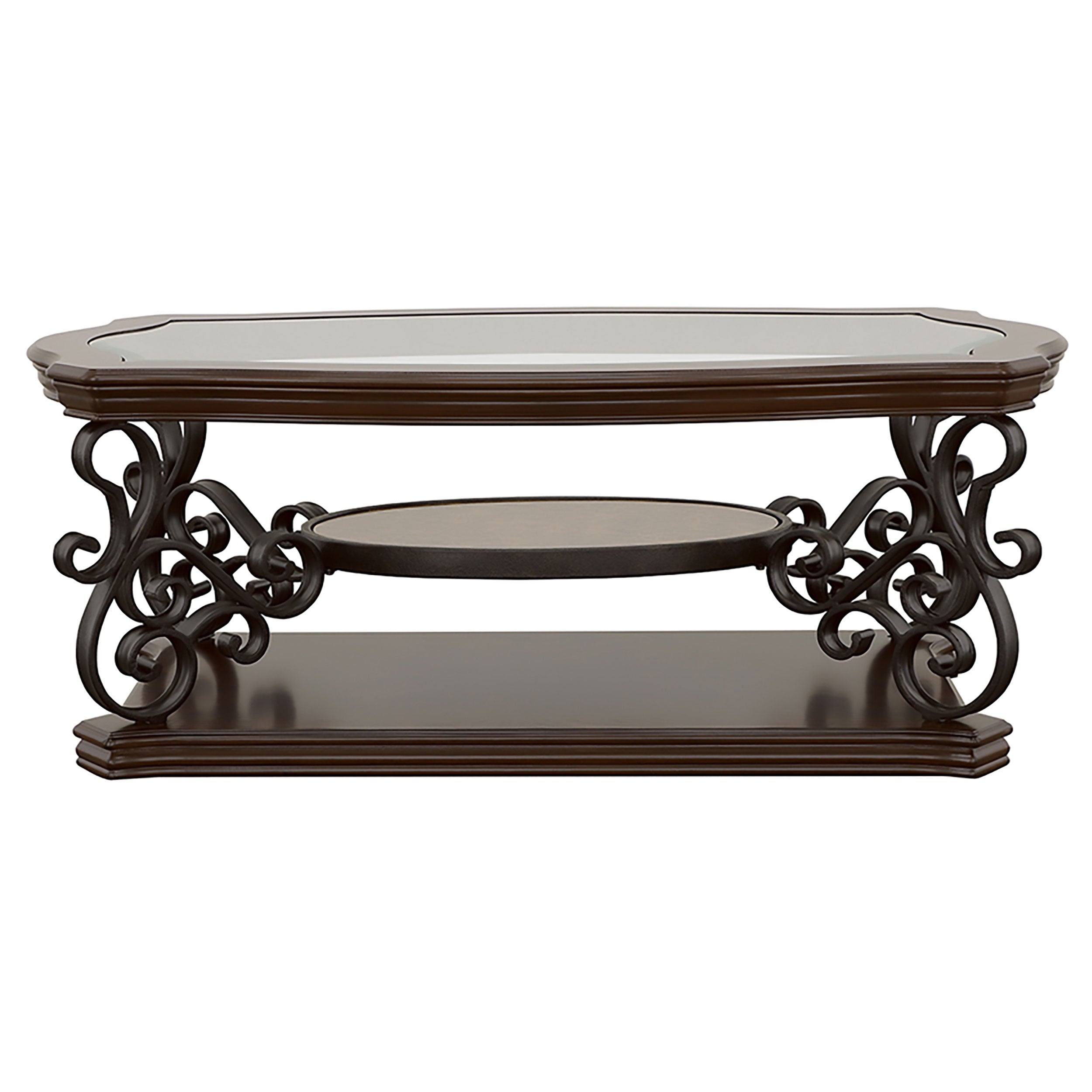 Laney 3-piece Glass Top Coffee And End Table Set Dark Merlot