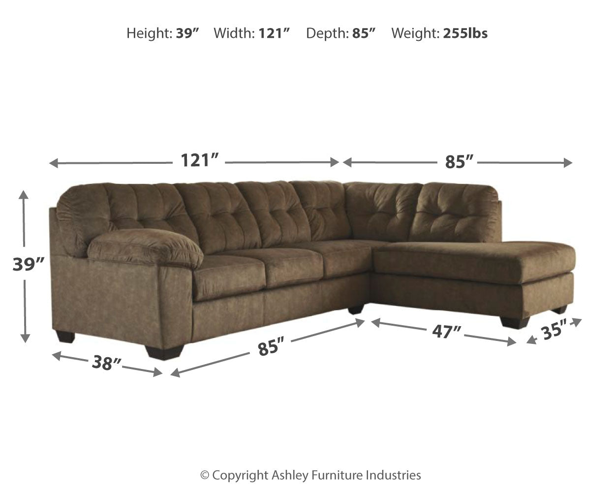Accrington 2-Piece Sectional with Chaise and Ottoman