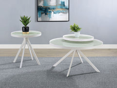 Briggs 2-piece Round Coffee And End Table Set White