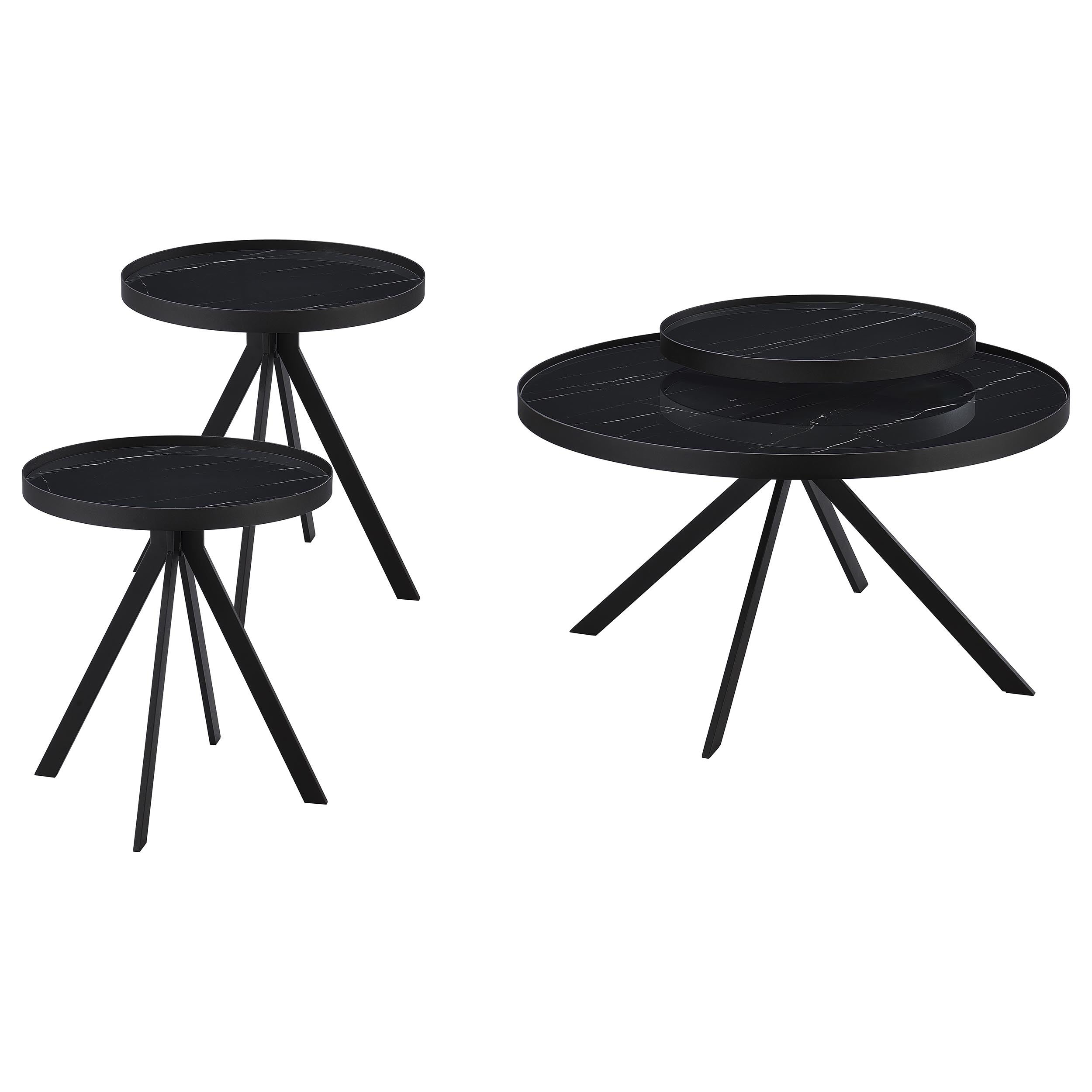 Briggs 3-piece Round Coffee And End Table Set Black