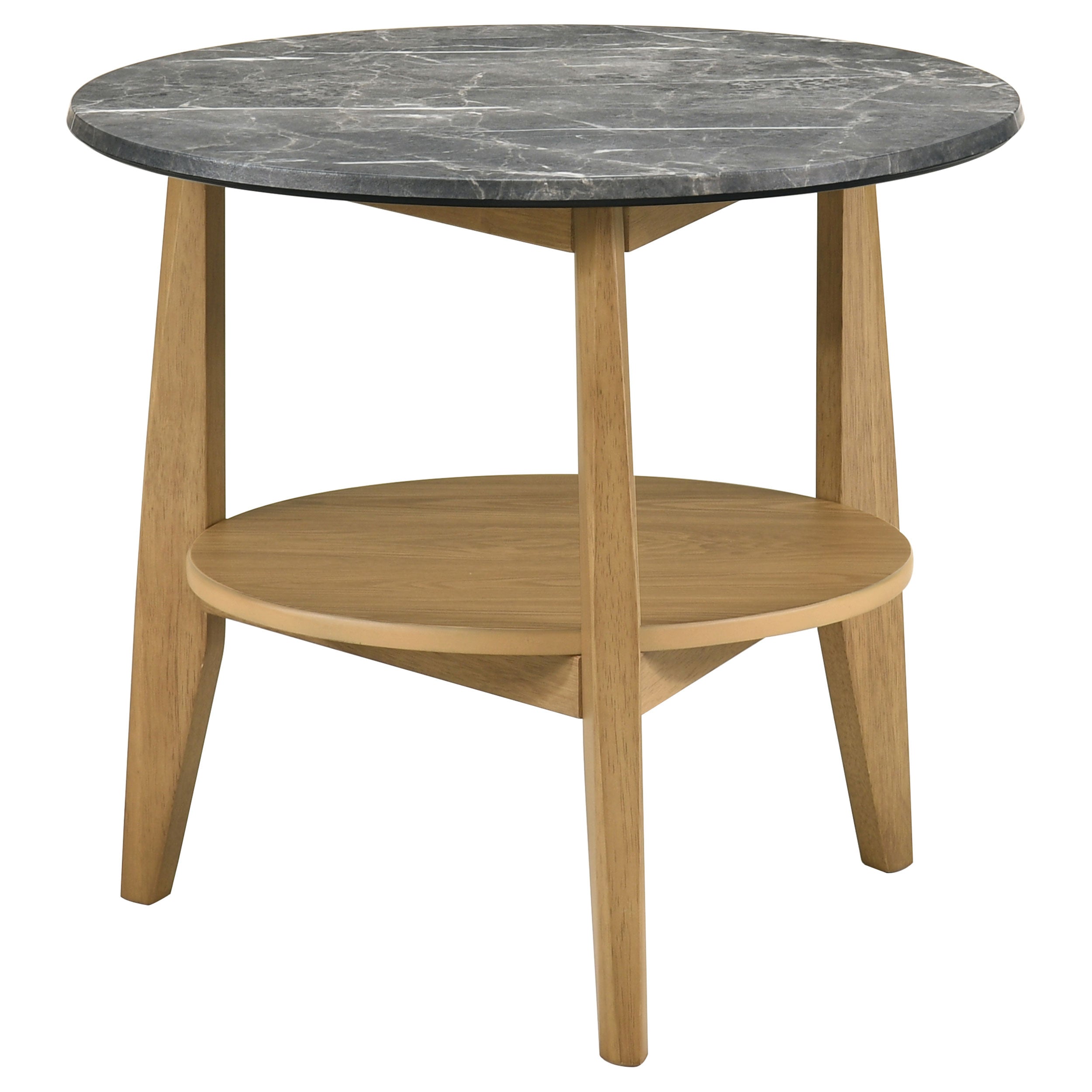 Bradley 2-piece Round Smarttop Coffee Table Set Grey And Natural