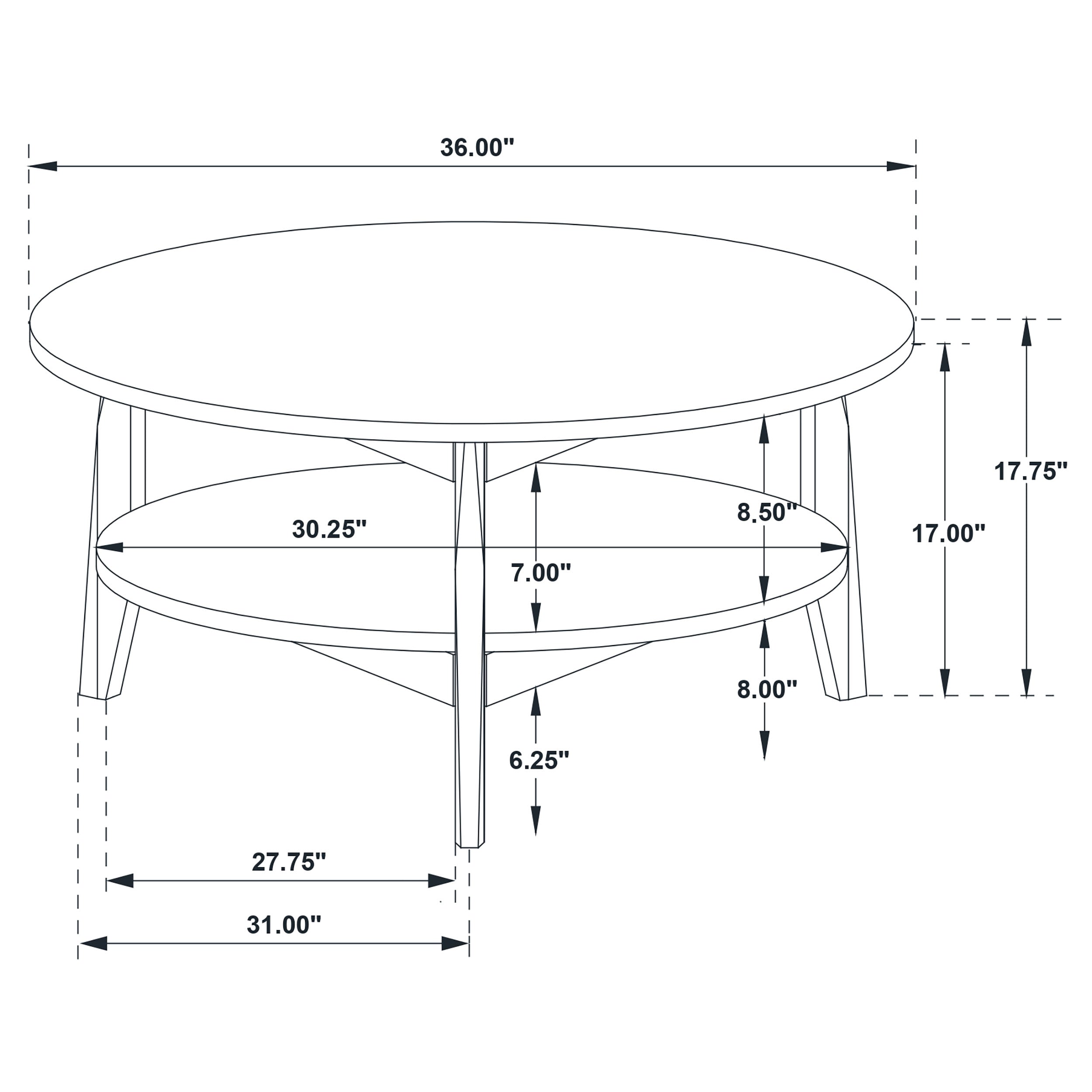 Bradley 2-piece Round Smarttop Coffee Table Set Grey And Natural