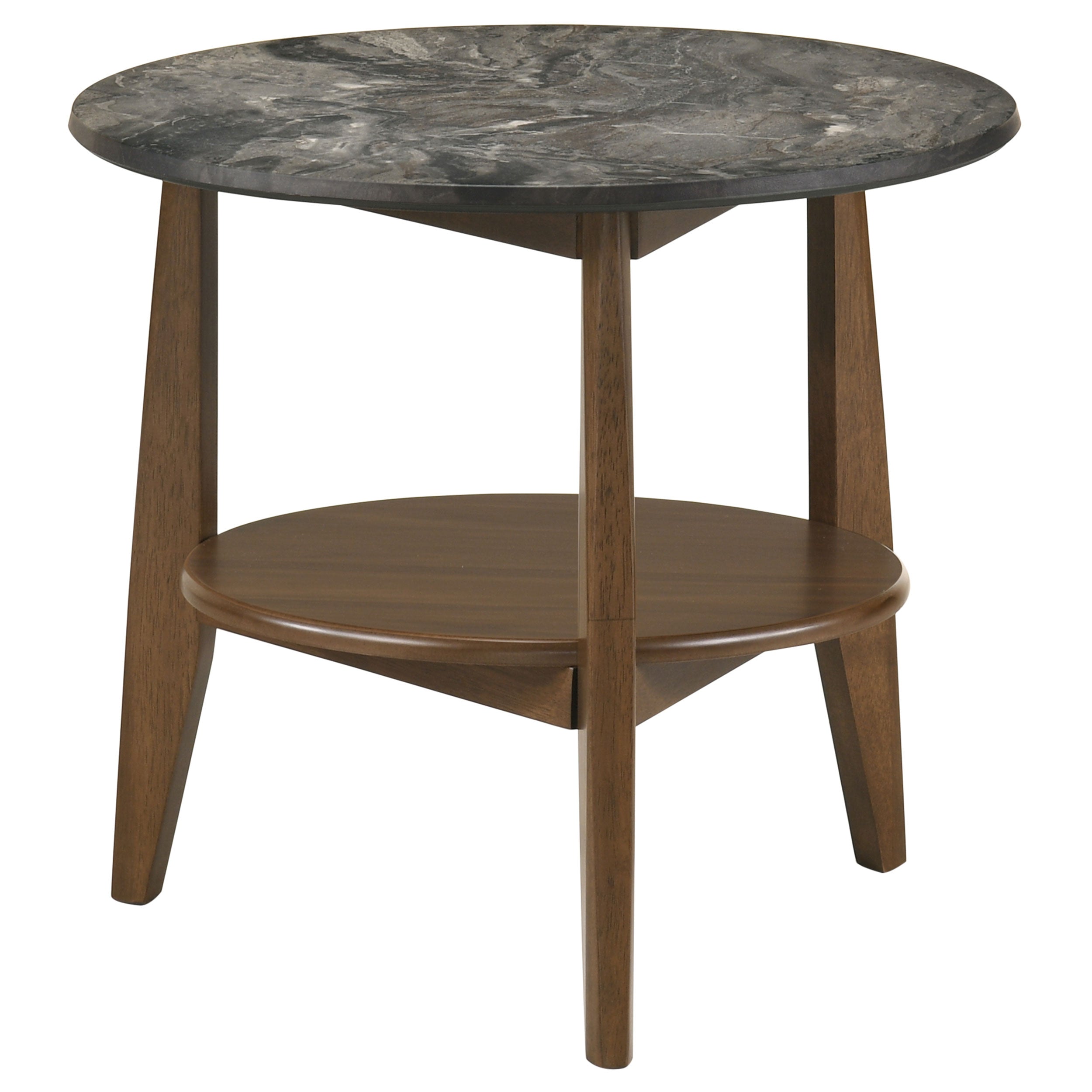 Bradley 3-piece Round Smarttop Coffee Table Set Smokey Grey And Brown