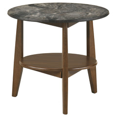 Bradley 3-piece Round Smarttop Coffee Table Set Smokey Grey And Brown