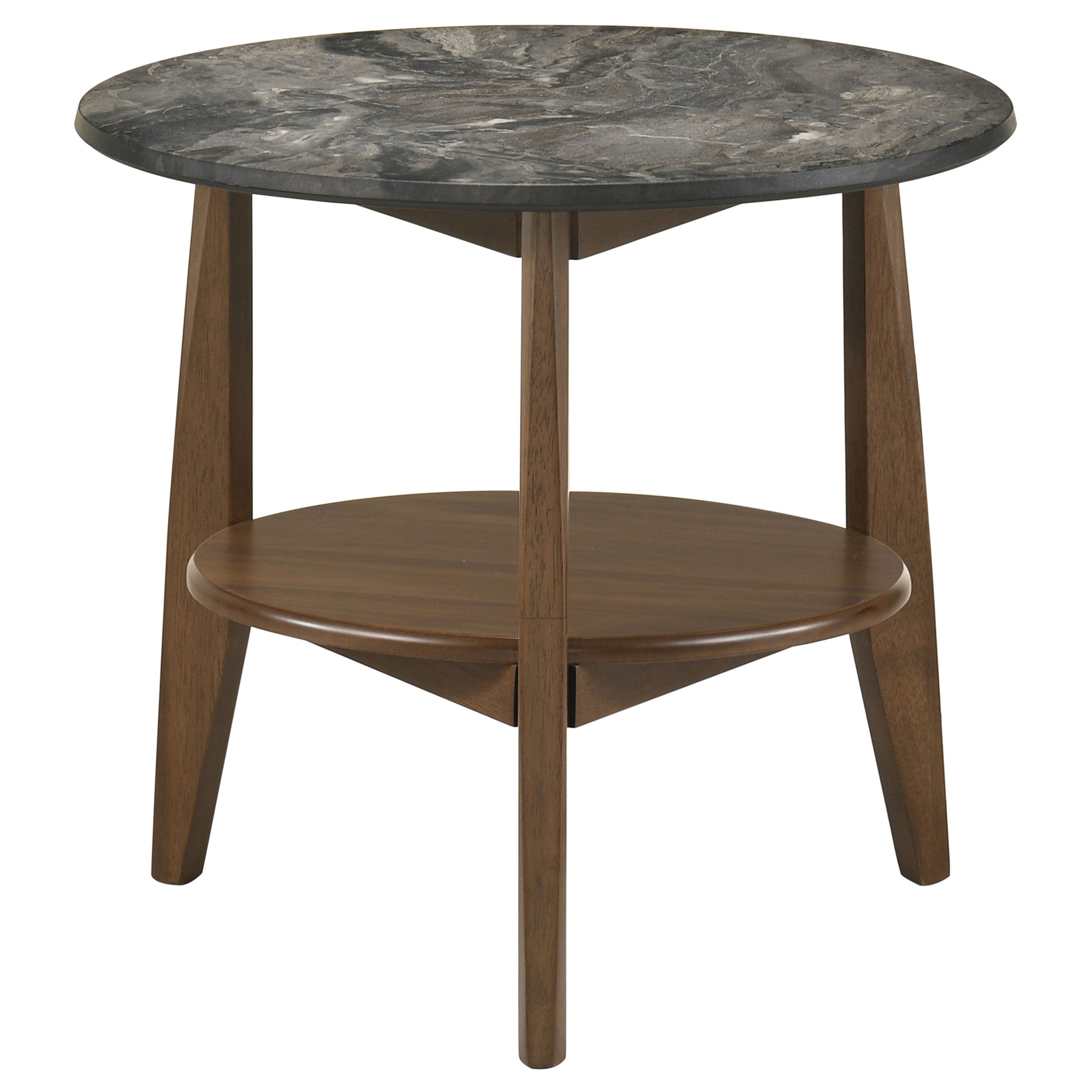 Bradley 3-piece Round Smarttop Coffee Table Set Smokey Grey And Brown