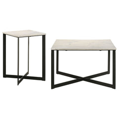 Tobin 2-piece Marble Top Coffee And End Table Set White