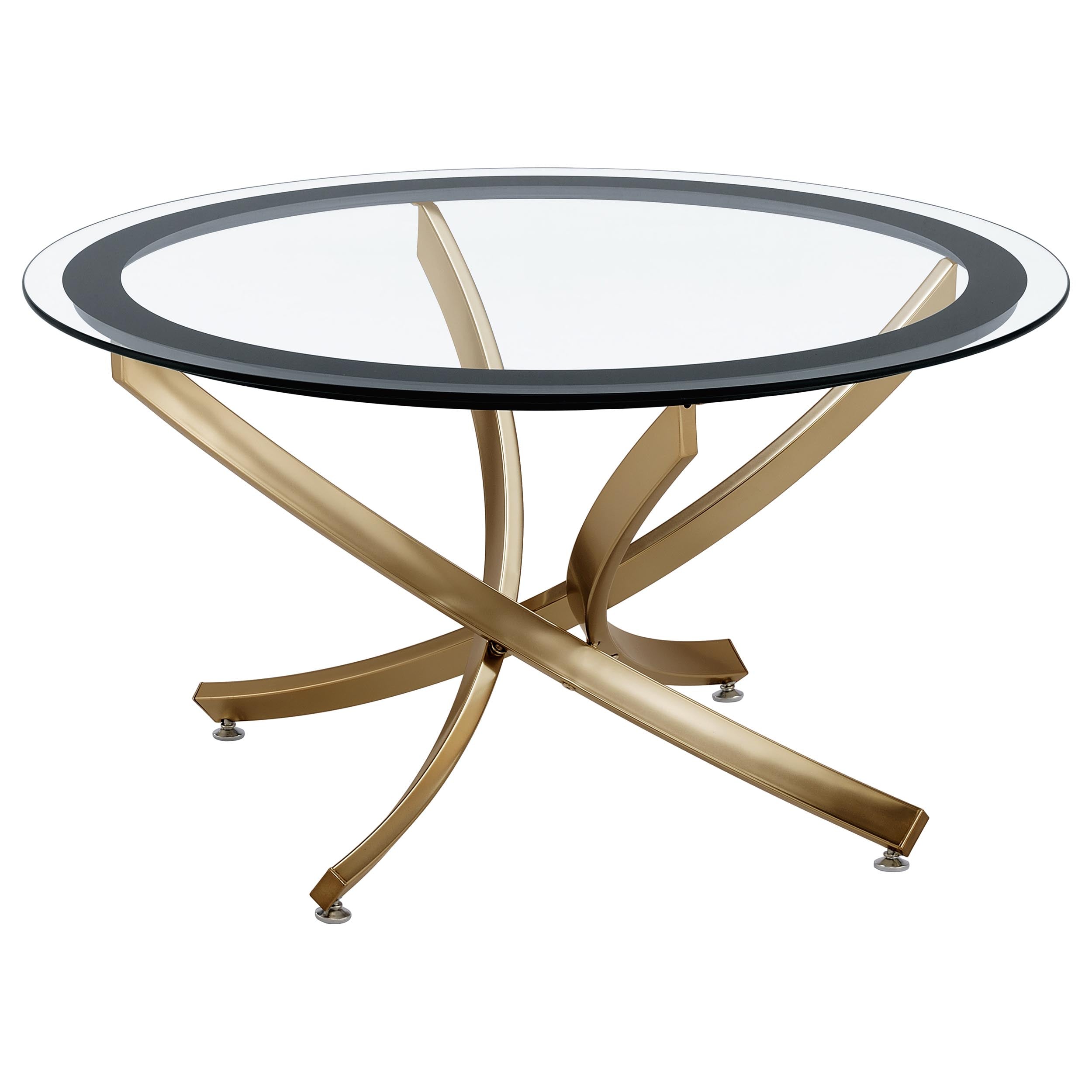 Brooke 3-piece Round Coffee And End Table Set Rose Brass