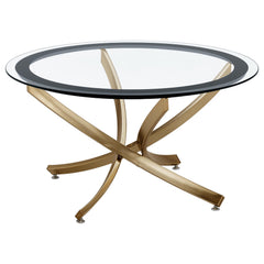 Brooke 3-piece Round Coffee And End Table Set Rose Brass
