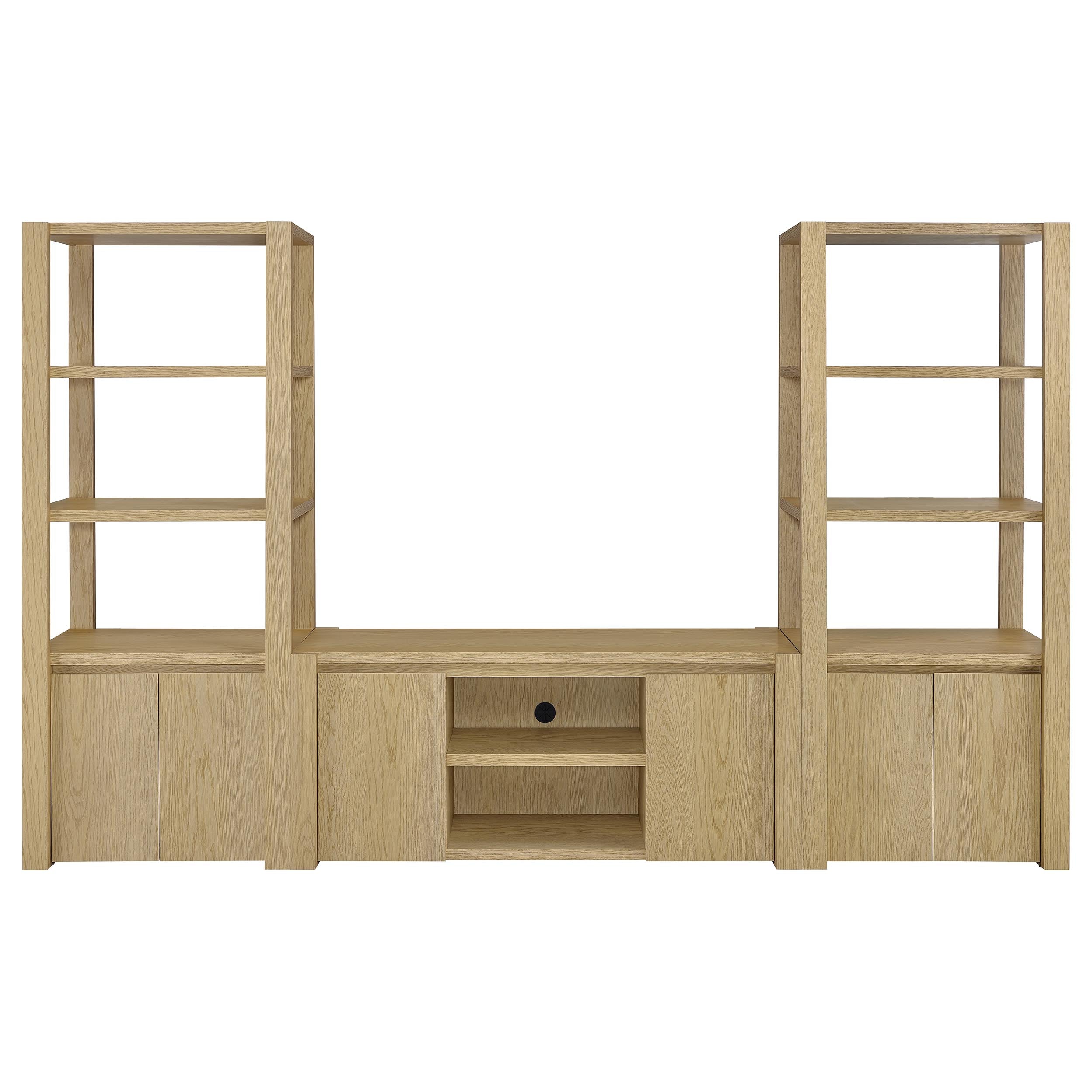 Laurelton 3-shelf Media Tower Tall Pier Cabinet Light Oak