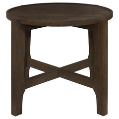 Cota 2-piece Solid Wood Coffee And End Table Set Dark Brown