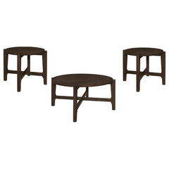 Cota 3-piece Solid Wood Coffee And End Table Set Dark Brown