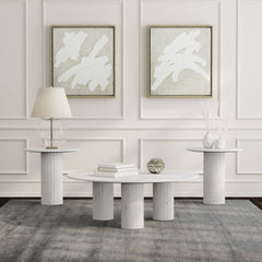 Astoria 3-piece Marble Coffee And End Table Set White