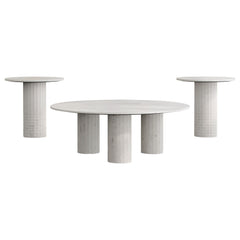 Astoria 3-piece Marble Coffee And End Table Set White