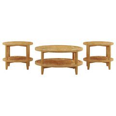 Camillo 3-piece Round Coffee And End Table Set Maple
