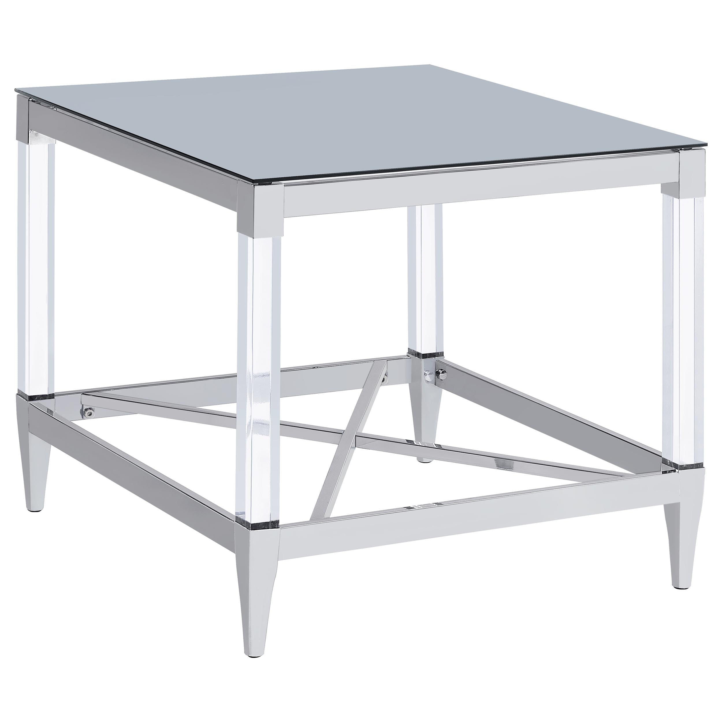Lindley 2-piece Square Coffee And End Table Set Chrome