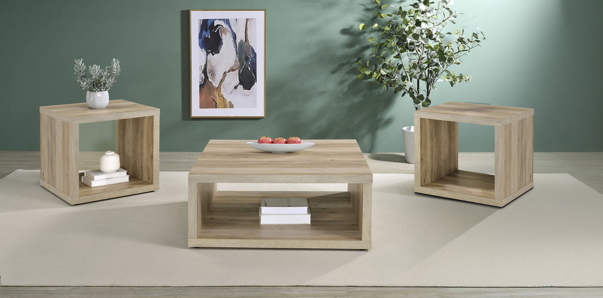 Frisco 3-piece Coffee And End Table Set Distressed Pine
