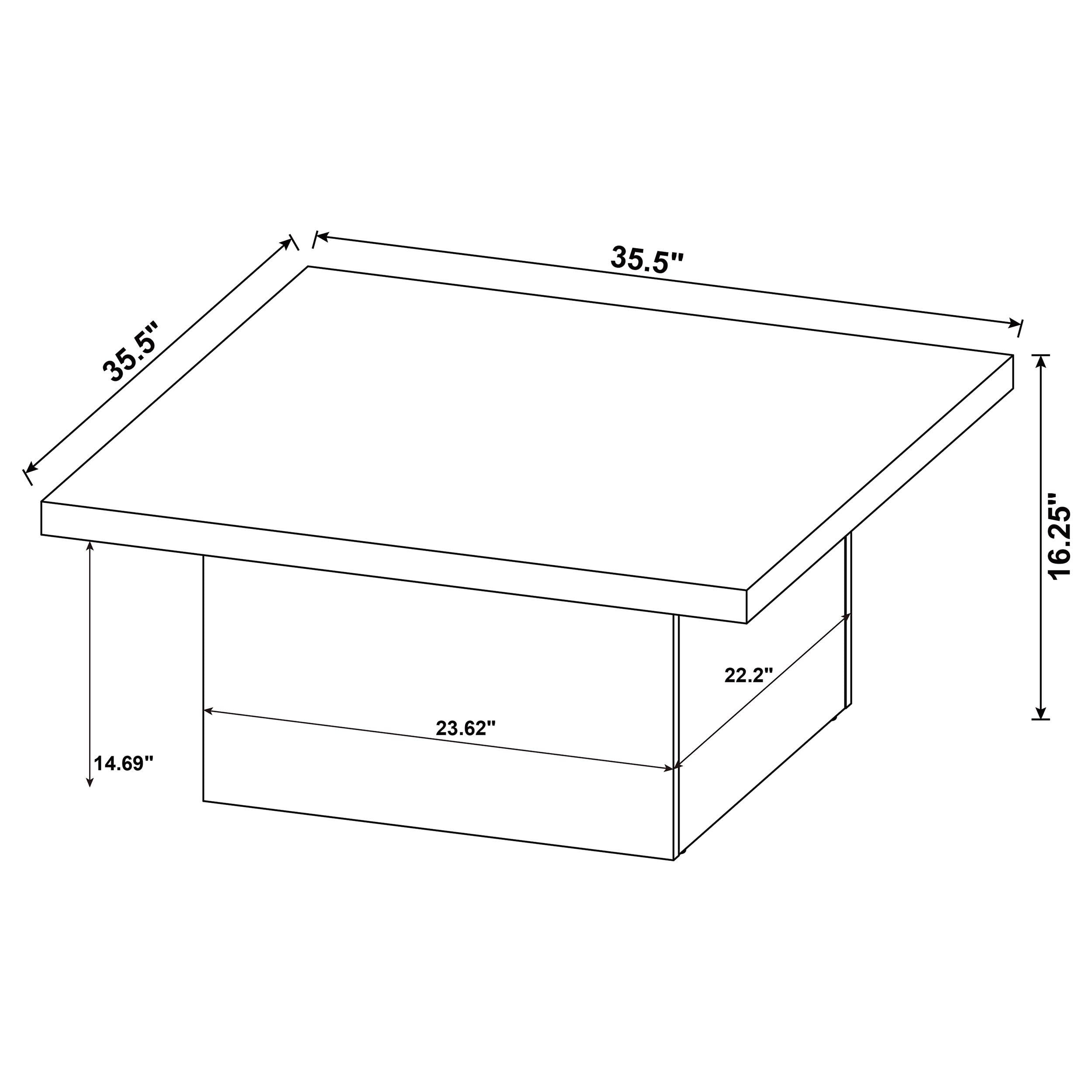 Devar Square Engineered Wood Coffee Table Distressed Pine
