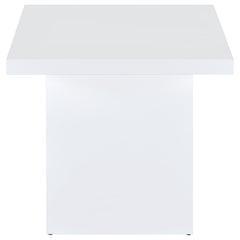 Devar 2-piece Square Coffee End Table Set White High Gloss