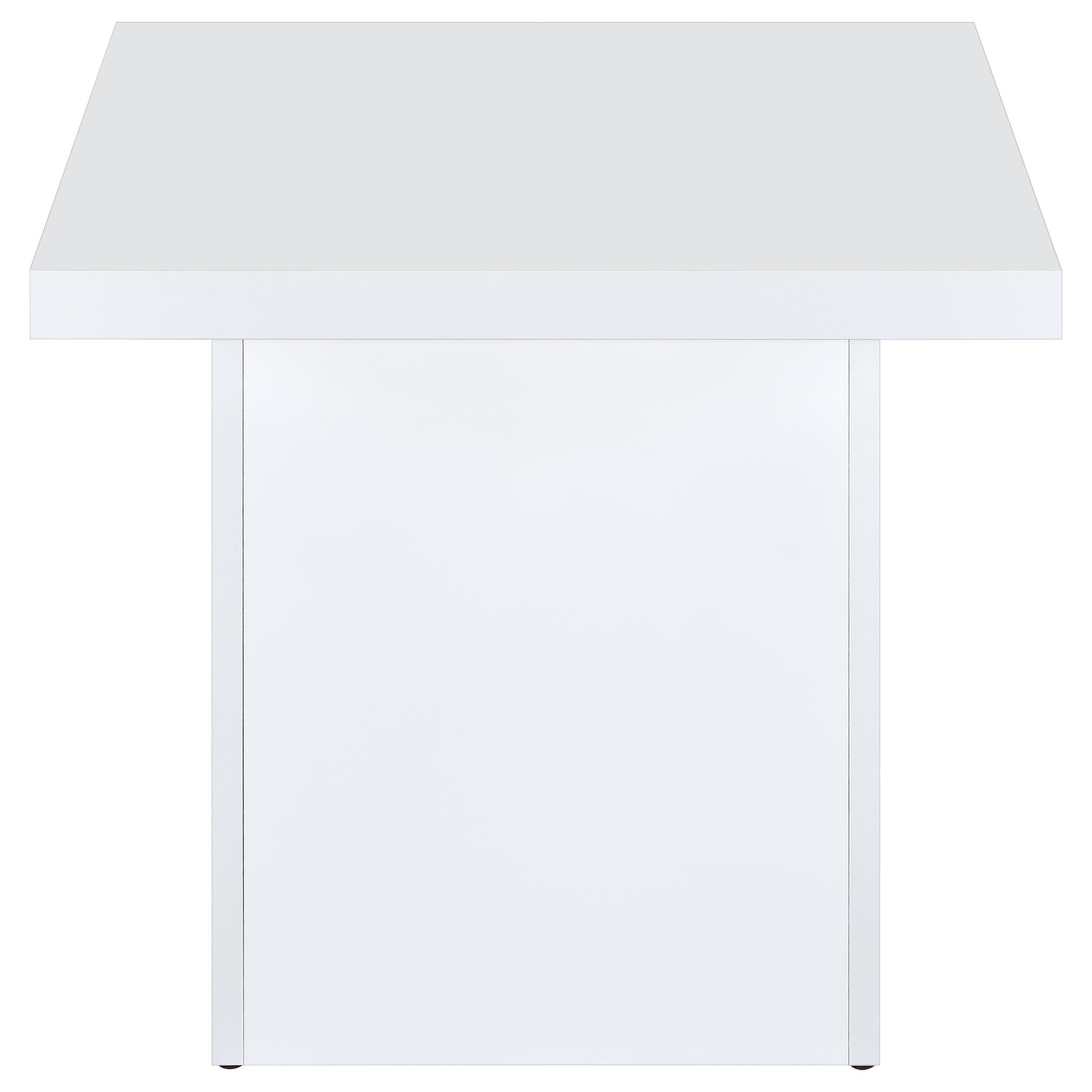 Devar 2-piece Square Coffee End Table Set White High Gloss