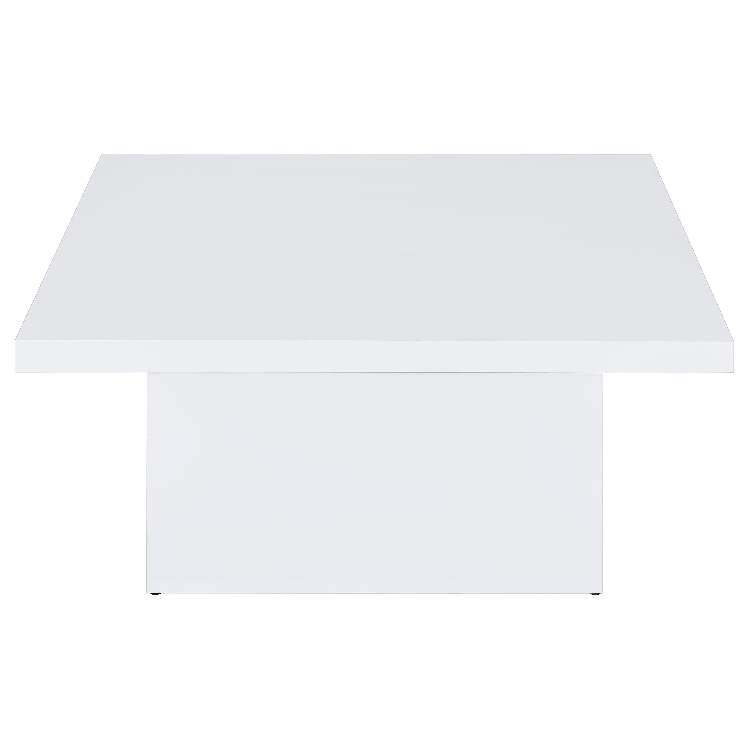 Devar 2-piece Square Coffee End Table Set White High Gloss