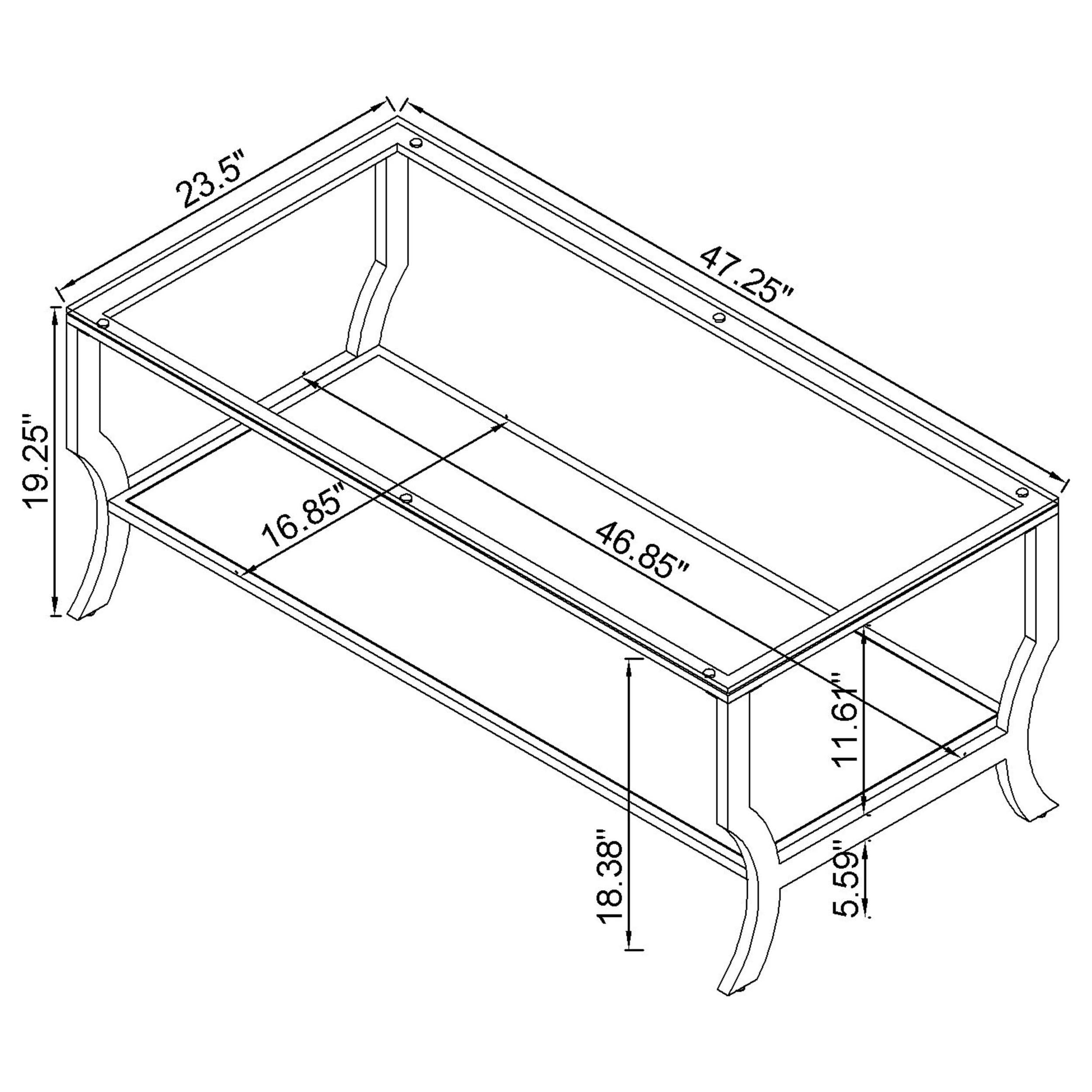 Saide 3-piece Glass Top Coffee And End Table Set Chrome