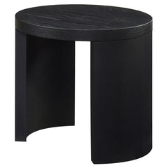 Sweeney 24-inch Round Wood Occasional Side End Table Black