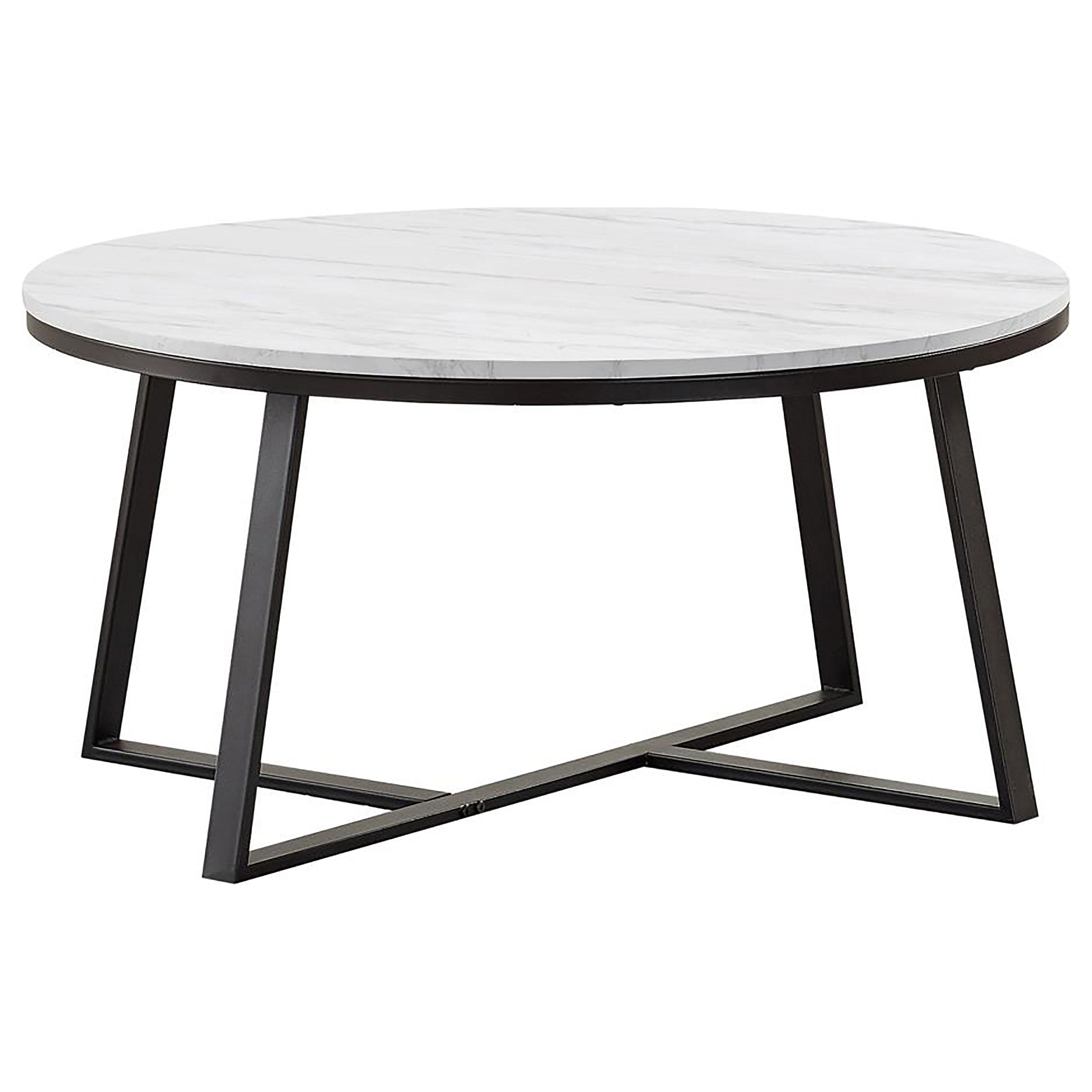 Hugo 2-piece Coffee And End Table Set White Faux Marble