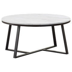 Hugo 2-piece Coffee And End Table Set White Faux Marble
