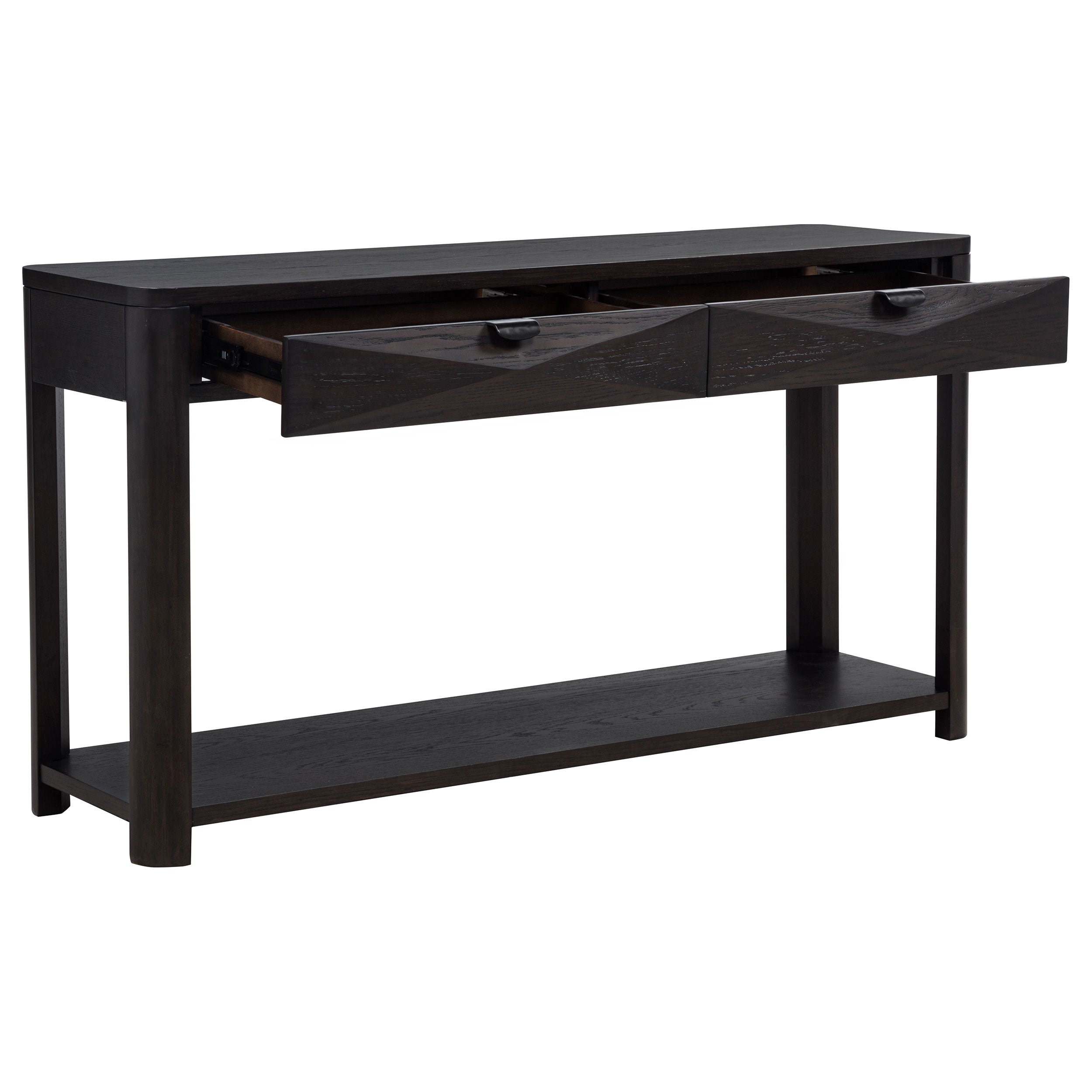 Marcelo Sofa Console Table With 2 Drawers And Shelf Coffee