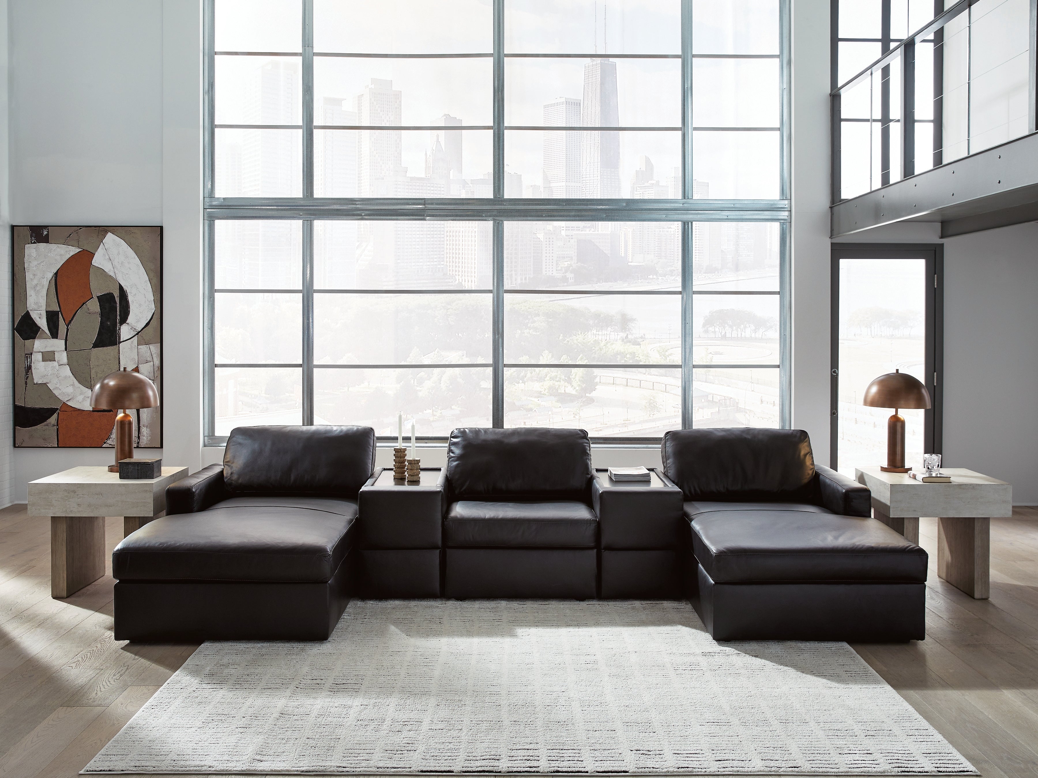 Modmax II 5-Piece Double Chaise Sectional with Storage Consoles