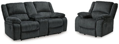 Draycoll Reclining Loveseat with Console and Recliner