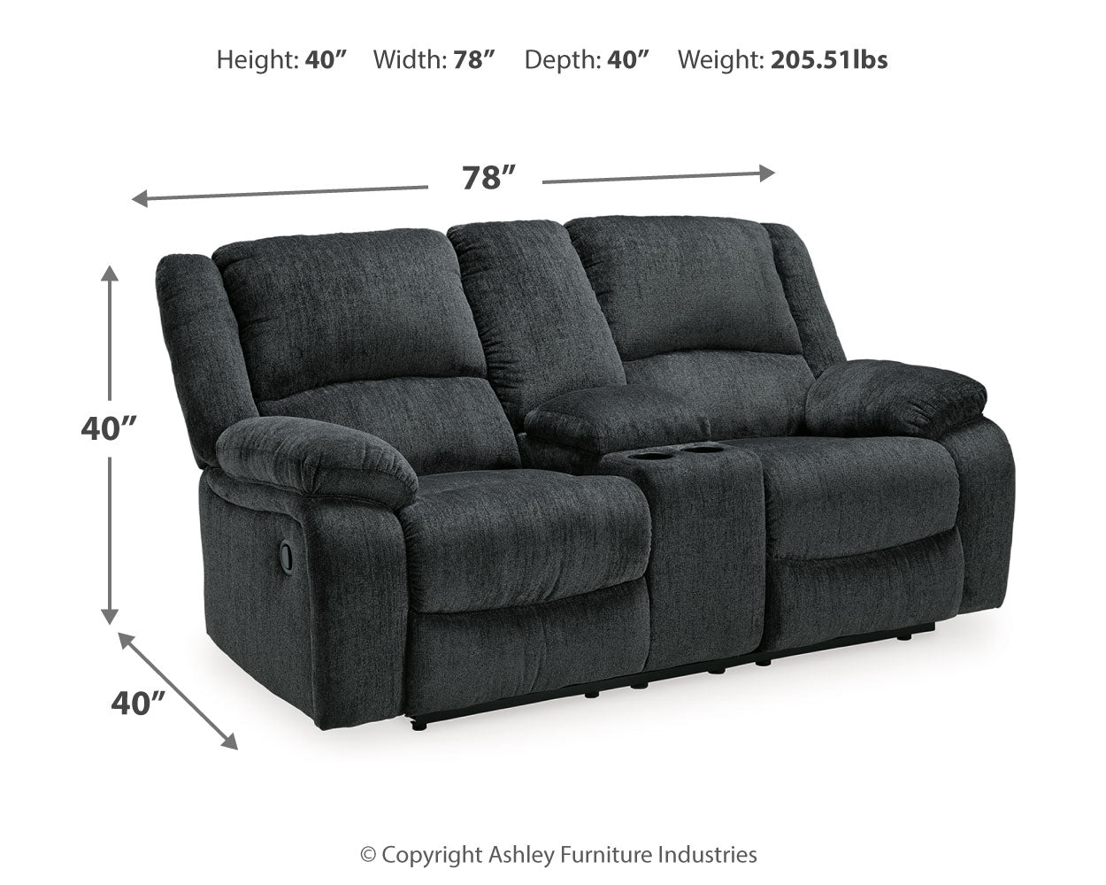 Draycoll Reclining Loveseat with Console and Recliner