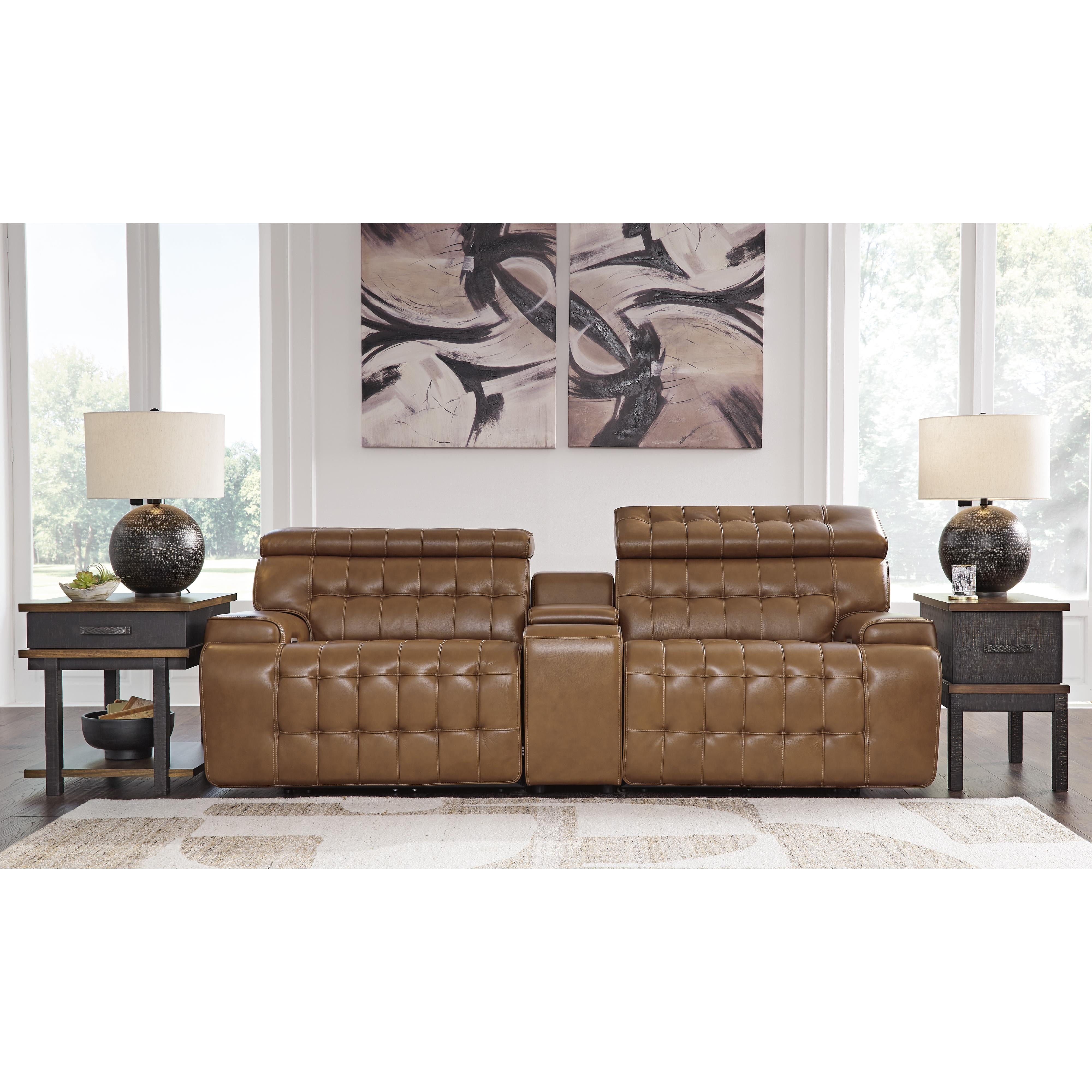 Temmpton 3-Piece Power Reclining Sectional Loveseat with Console - MyWaynesHome #