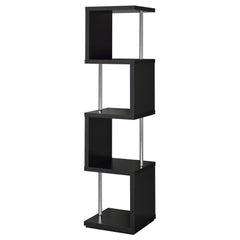 Baxter 67-inch 4-shelf Bookshelf Black And Chrome