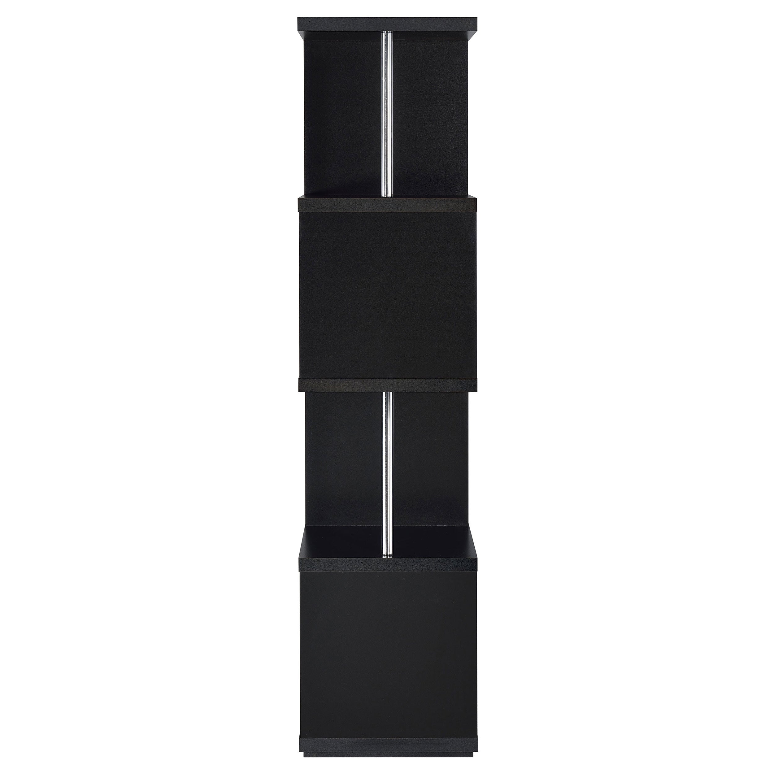 Baxter 67-inch 4-shelf Bookshelf Black And Chrome