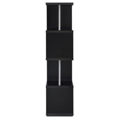 Baxter 67-inch 4-shelf Bookshelf Black And Chrome