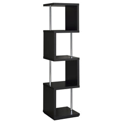 Baxter 67-inch 4-shelf Bookshelf Black And Chrome