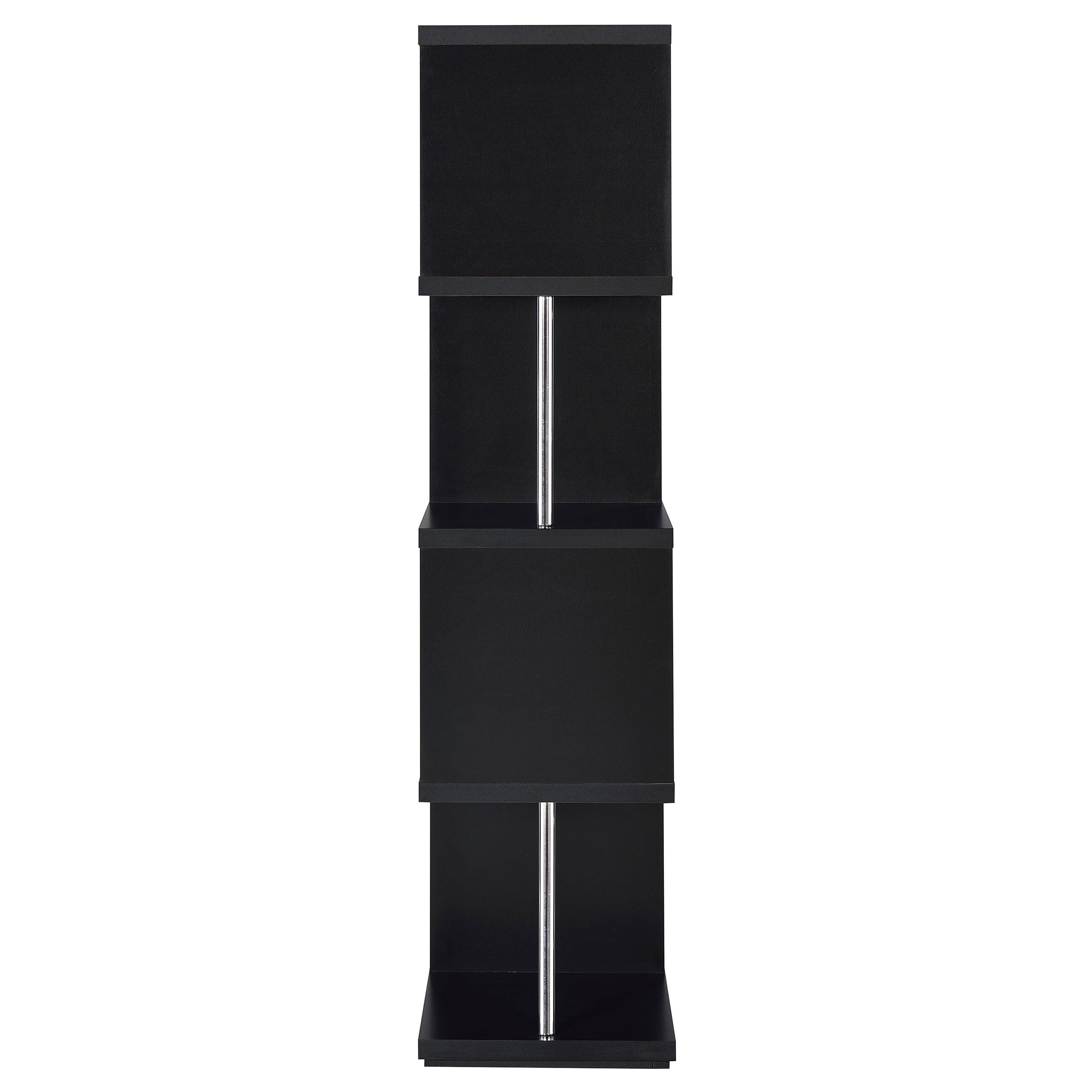 Baxter 67-inch 4-shelf Bookshelf Black And Chrome