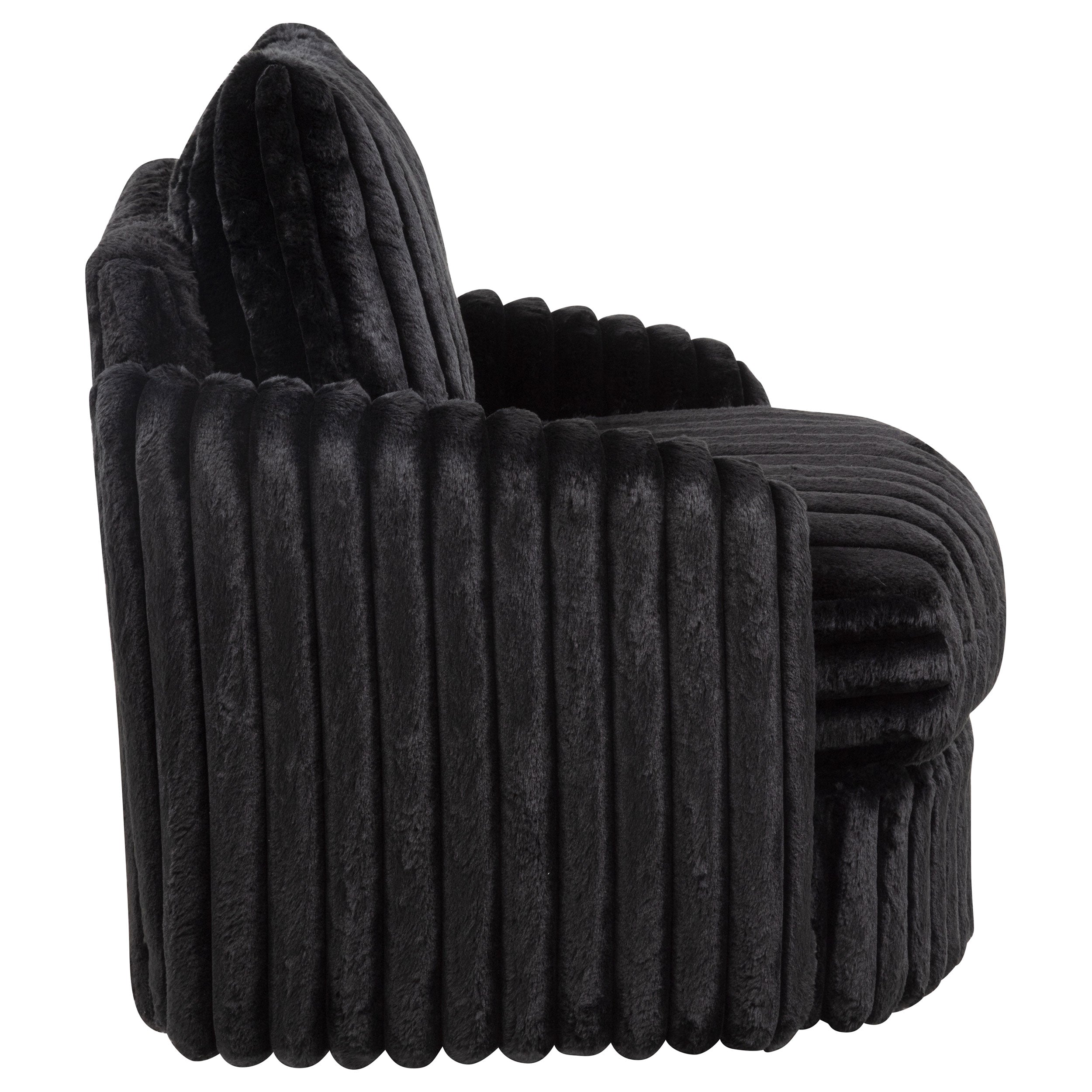 Sarco Corduroy Upholstered Swivel Accent Arm Chair Black