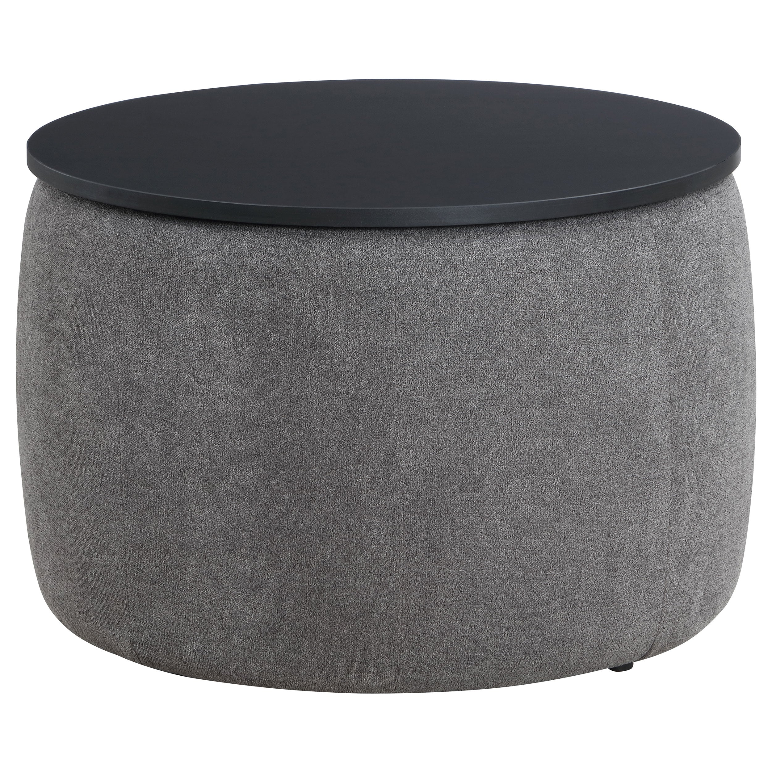 Tesoro Round Upholstered Lift Top Storage Ottoman Grey - MyWaynesHome #