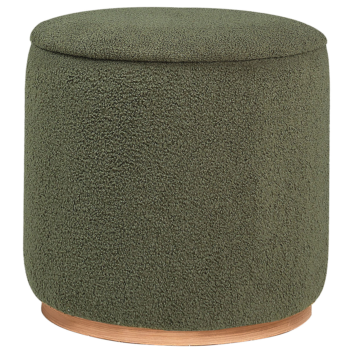 Zena Faux Sheepskin Upholstered Round Ottoman Green - MyWaynesHome #