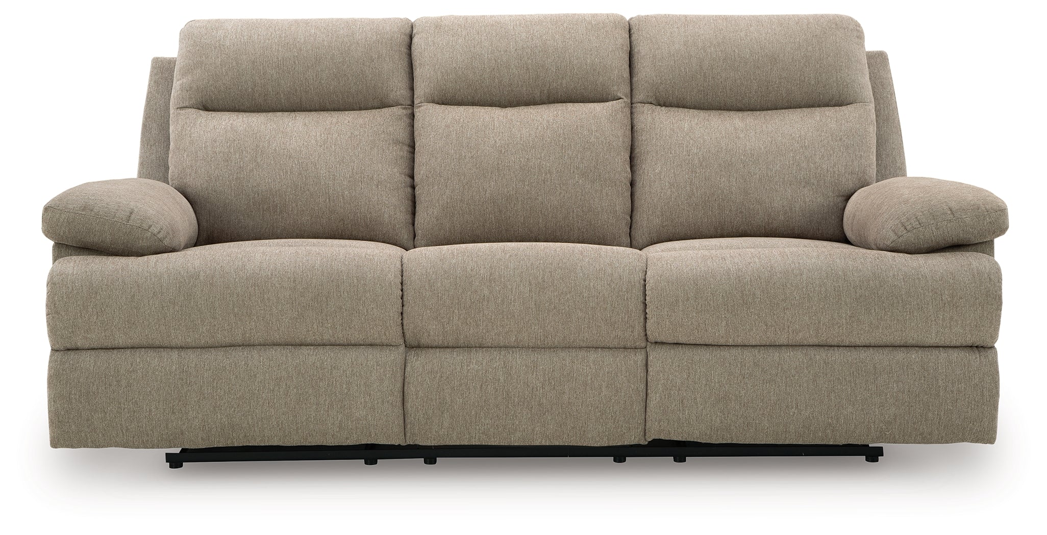 Side-Swipe Reclining Sofa with Drop Down Table